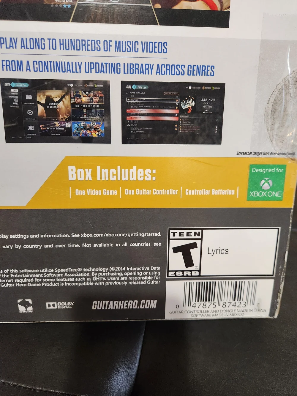 New Microsoft Xbox One Guitar Hero Live – Blue and Purple Cover Art Open Box